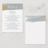 Dusty Blue Gold Minimalistisch Calligrafy Wedding Begleitkarte (Vorne/Hinten)