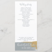 Dusty Blue Gold Minimalistisch Calligrafy Wedding Programm (Rückseite)