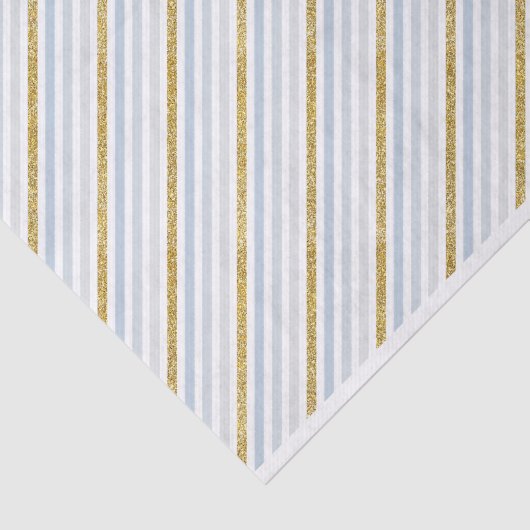 Dusty Blue Gold Striptepapier Seidenpapier (Ausschnitt)