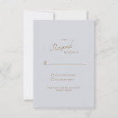 Dusty Blue Gold Text Wedding RSVP Karte (Vorderseite)