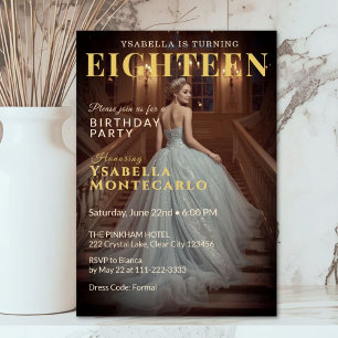 Dusty Blue Gold Treppe Card Einladung