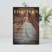 Dusty Blue Gold Treppe Card Einladung (Stehend Vorderseite)