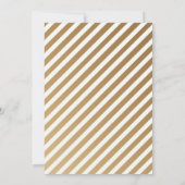 Dusty Blue Gold White Stripe Graduation Party Save The Date (Rückseite)