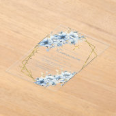 Dusty Blue Gold Wildblume Erste Heilige Kommune Acryleinladungen (Ablage )