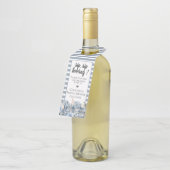 Dusty Blue Golden Botanical Flaschenanhänger (Angewinkelt)