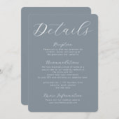 Dusty Blue Gray Calligraphy Script Enclosure Card Einladung (Vorne/Hinten)