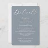 Dusty Blue Gray Calligraphy Script Enclosure Card Einladung (Vorderseite)