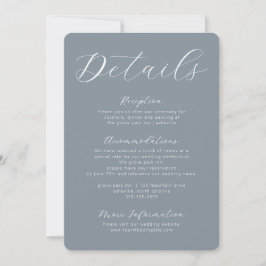 Dusty Blue Gray Calligraphy Script Enclosure Card Einladung