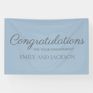 Dusty Blue Gray Elegante Script-Verlobung Banner
