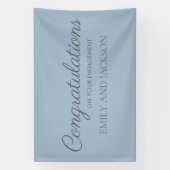 Dusty Blue Gray Elegante Script-Verlobung Banner (Vertikal)