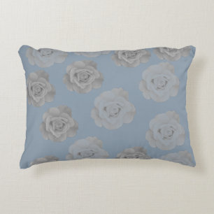 Dusty Blue Gray Floral Gray Dark Elegant Klasse Dekokissen