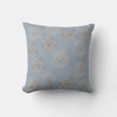 Dusty Blue Gray Floral Gray Dark Elegant Klasse Kissen (Vorderseite)