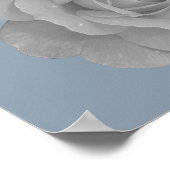 Dusty Blue Gray Floral Gray Dark Elegant Klasse Poster (Ecke)
