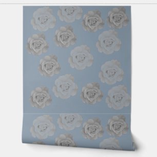 Dusty Blue Gray Floral Gray Dark Elegant Klasse Tapete