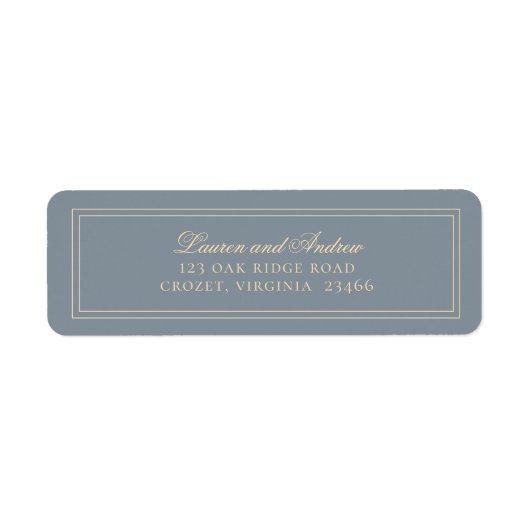 Dusty Blue-Gray & Gold Minimalistische Rücksendead (Vorne)