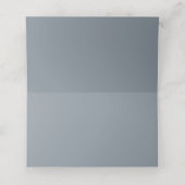 Dusty Blue Gray Minimalistisch 4 Wedding Tischnumm Platzkarte (Innenseite Aufgefaltet)