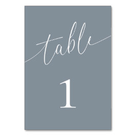 Dusty Blue Gray Minimalistisch Tischnummer