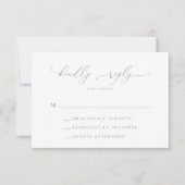 Dusty Blue Gray Minimalistisch Wedding RSVP Card Karte (Vorderseite)