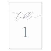 Dusty Blue Gray Minimalistische Tischnummer (Vorderseite)