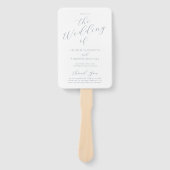 Dusty Blue Gray Modern Calligraphy Wedding Program Fächer (Vorderseite)