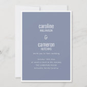 Dusty Blue Gray Modern Minimal Typography Wedding Einladung (Vorderseite)