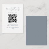 Dusty Blue Gray Modern Wedding RSVP Antwort Begleitkarte (Vorne/Hinten)