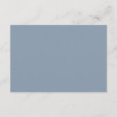 Dusty Blue Gray Moderne Hochzeitsempfehlung Begleitkarte (Rückseite)