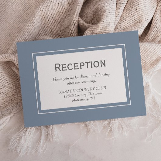 Dusty Blue Gray Moderne Hochzeitsempfehlung Begleitkarte
