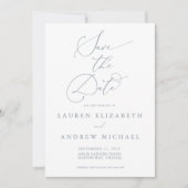 Dusty Blue Gray Save the Date Minimalistisch Einladung (Vorderseite)