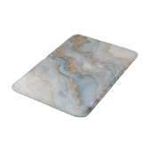 Dusty Blue Gray Tan Beige Abstrakt Badematte (Schrägansicht)