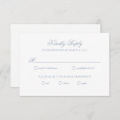 Dusty Blue Gray Wappen Wedding RSVP Card (Vorne/Hinten)