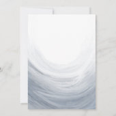 Dusty Blue Gray Watercolor Wave Wedding Einladung (Rückseite)