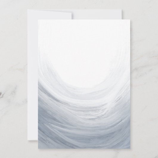 Dusty Blue Gray Watercolor Wave Wedding Einladung (Rückseite)