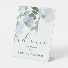 Dusty Blue & Gray Wedding Watercolor Bridal Ratsch Sockelschild