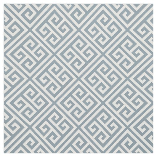 Dusty Blue Greece Key Pattern Stoff (Muster)