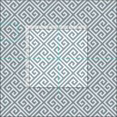 Dusty Blue Greece Key Pattern Stoff (Kachel)