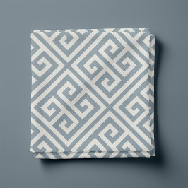 Dusty Blue Greece Key Pattern Stoff