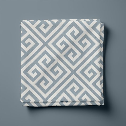 Dusty Blue Greece Key Pattern Stoff