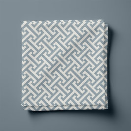 Dusty Blue Greece Key Pattern Stoff
