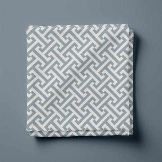 Dusty Blue Greece Key Pattern Stoff
