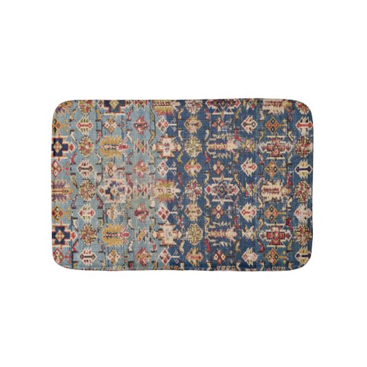 Dusty Blue Green Kuba Yellow Bands  Badematte (Vorderseite)