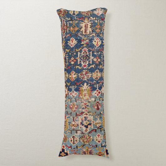 Dusty Blue Green Kuba Yellow Bands  Seitenschläferkissen (Vorderseite Vertikal)