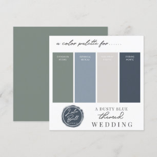 Dusty Blue Green Navy- und Grau-Farbpalette Karte