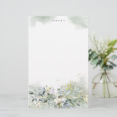 Dusty Blue Greenerage Foliage Blätter Personalisie Briefpapier (Stehend Vorderseite)