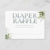 Dusty Blue Greenerenery Diaper Raffle Baby Dusche Begleitkarte (Vorderseite)