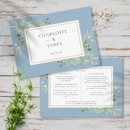 Dusty Blue Greenerity Hochzeitsinformationen Begleitkarte