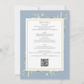 Dusty Blue Greenerity in einem QR Code Wedding Einladung (Rückseite)