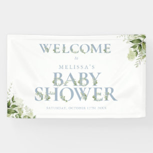 Dusty Blue Greenerity Letter Baby Dusche Empfang Banner