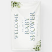 Dusty Blue Greenerity Letter Baby Dusche Empfang Banner (Vertikal)