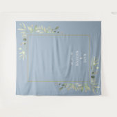 Dusty Blue Greenerity Wedding Foto Stand Hintergru Wandteppich (Vorderseite (Horizontal))